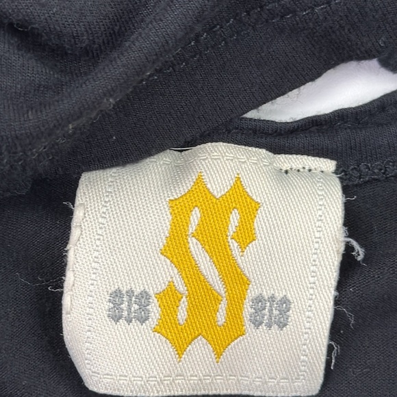 Sis Sis Black Whimsigoth Black Knit Open Back Short Sleeve T-Shirt - Picture 6 of 8